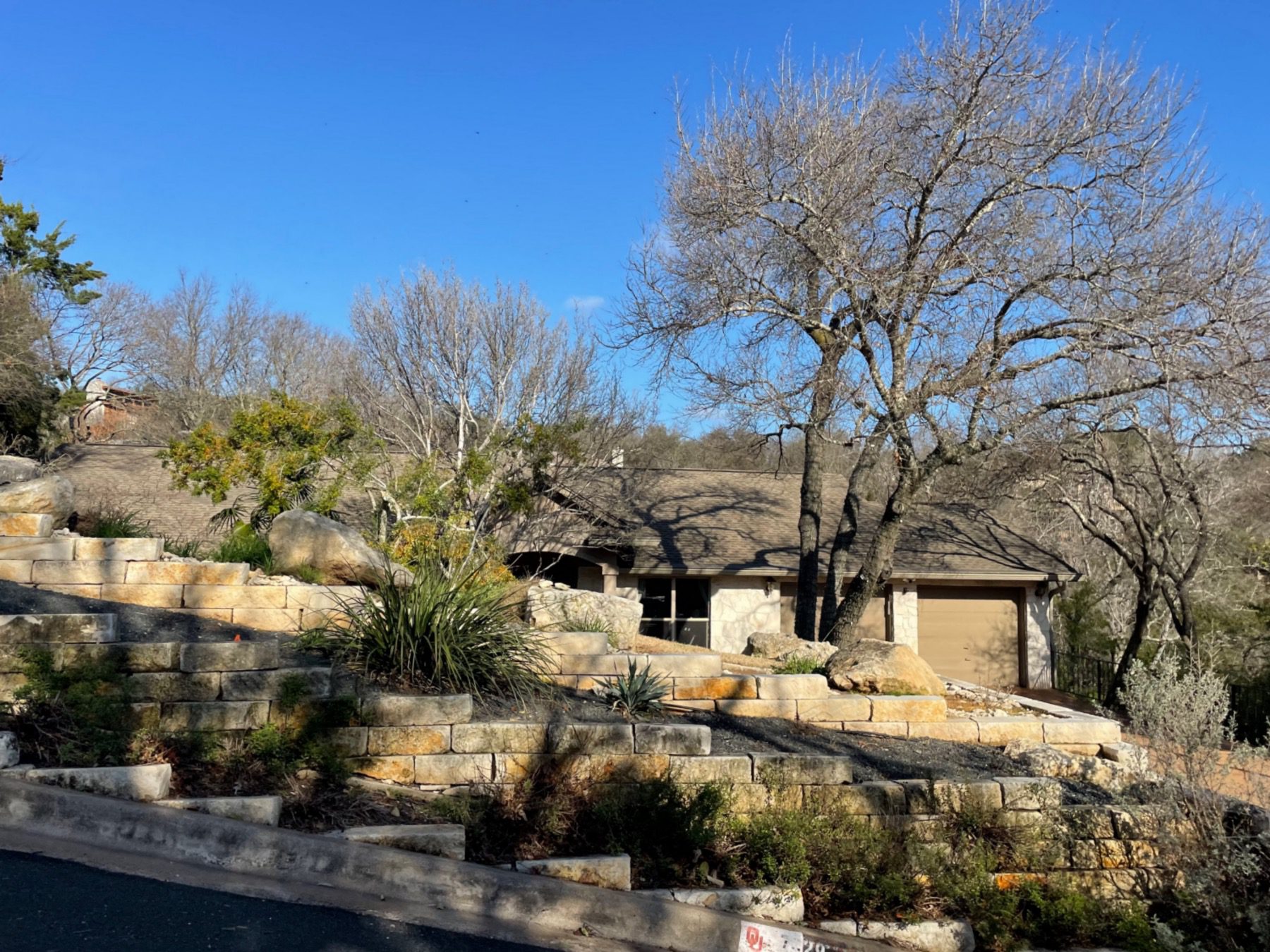 Austin home on a steep slope